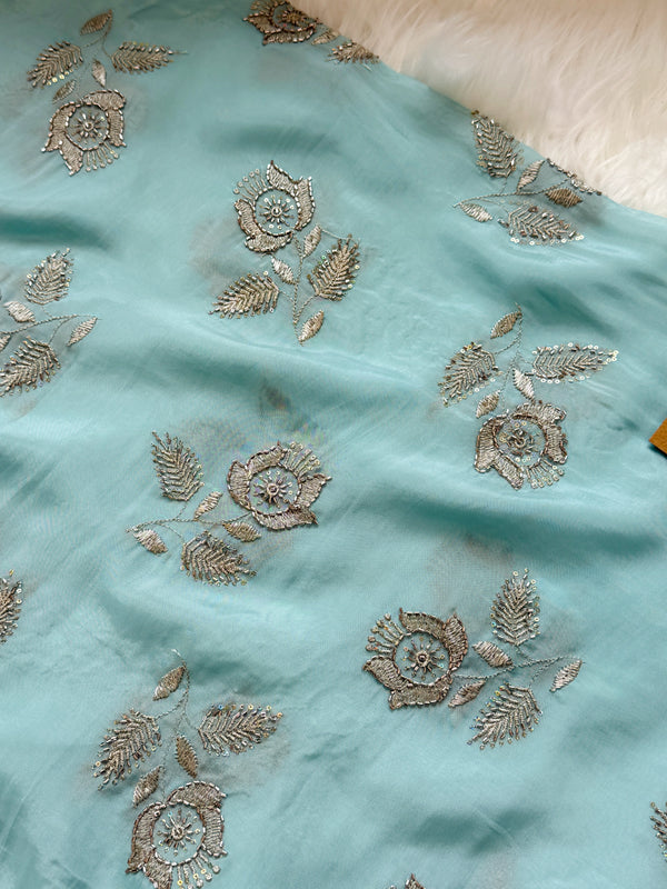 ✨ Premium Tissue Silk Handwork Unstitched Suit ✨