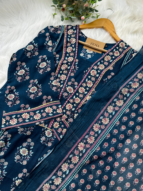 Pure Cotton Hand-Detailed Kurti Set