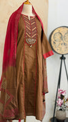 ✨ Pure Cotton Mirror Work Slitted Kurti Set ✨