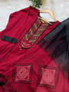 ✨ Pure Cotton Mirror Work Slitted Kurti Set ✨