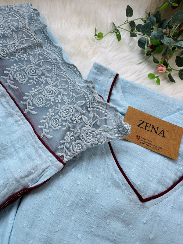 ✨ Crush Cotton A-Line Kurti Set ✨
