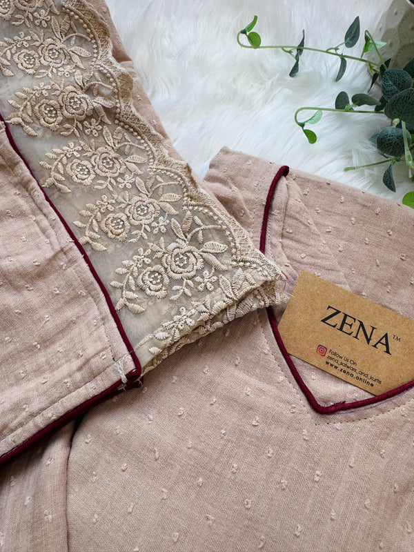 ✨ Crush Cotton A-Line Kurti Set ✨