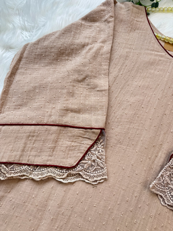 ✨ Crush Cotton A-Line Kurti Set ✨