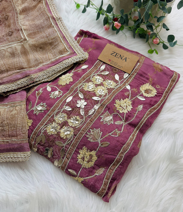 ✨ Pure Crepe Handwork Unstitched Suit ✨
