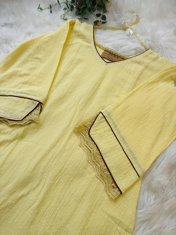 ✨ Crush Cotton A-Line Kurti Set ✨