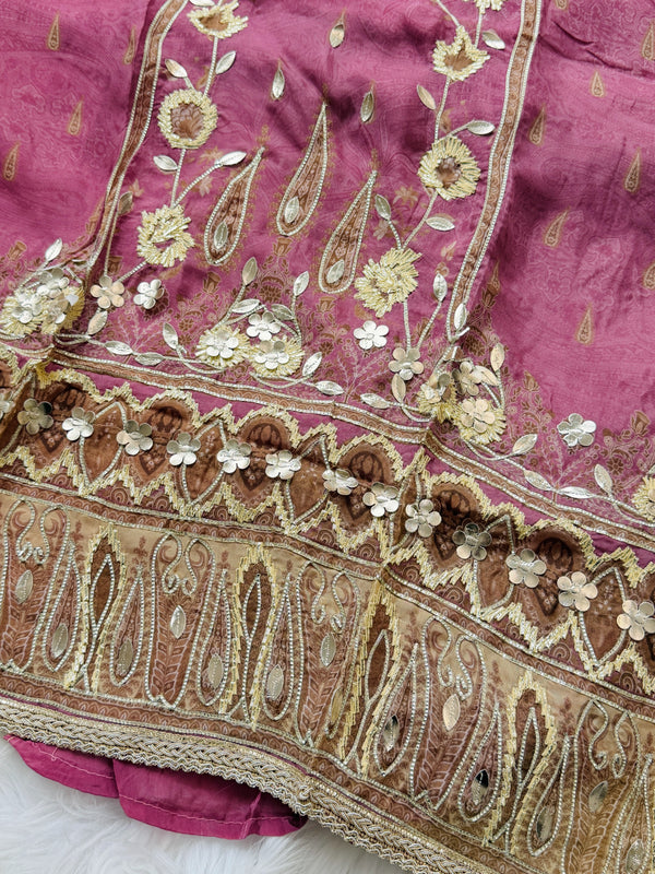 ✨ Pure Crepe Handwork Unstitched Suit ✨