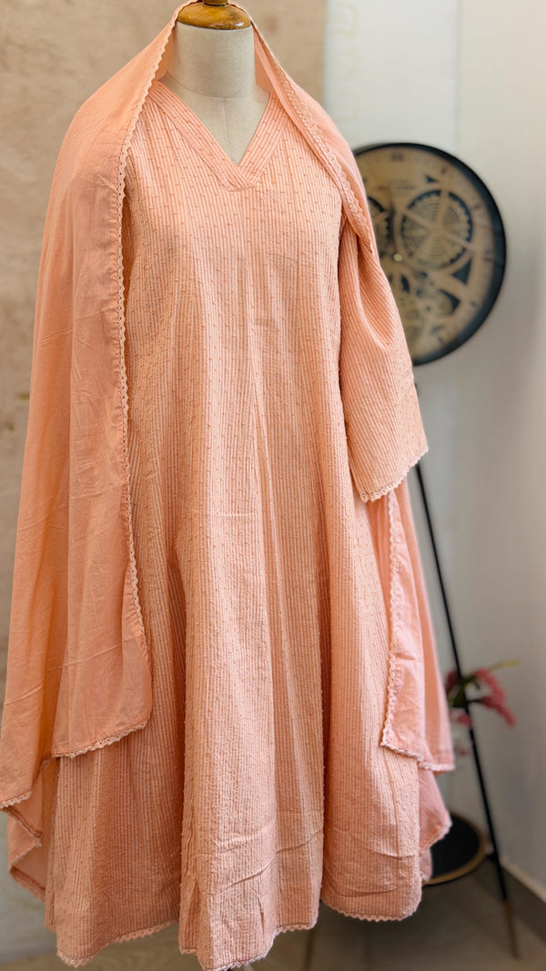 Premium Mul Cotton A-Line Kurti Set – Elegant Ethnic Wear