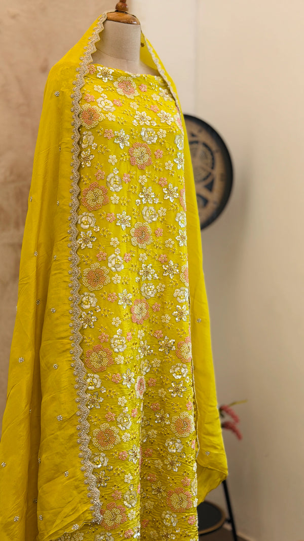 ✨ Premium Cosmo Tissue Silk Handwork Unstitched Suit ✨