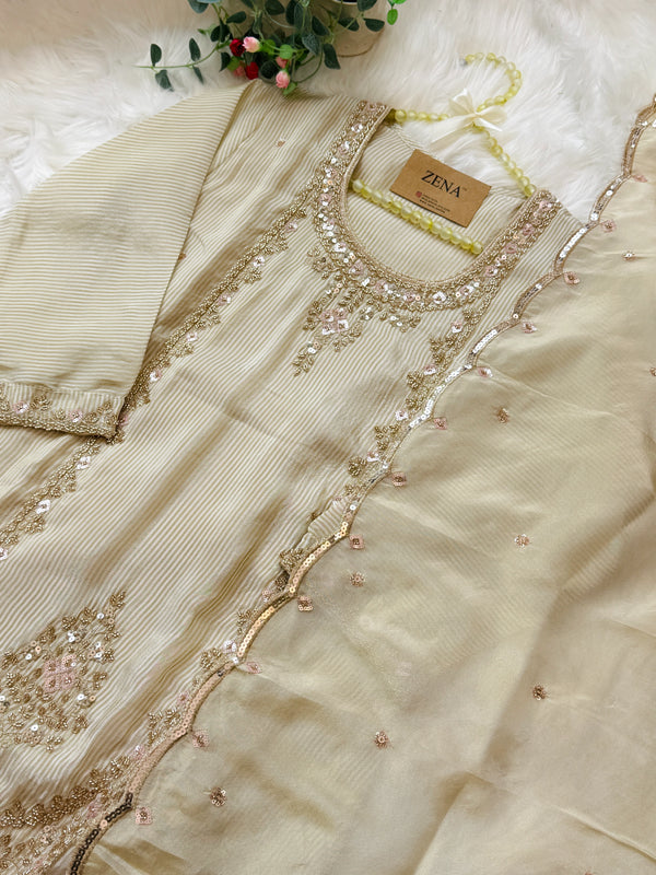 ✨ Tissue Silk Handwork Party Wear Suit ✨