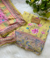 Pure Muslin Digital Printed Suit with Pure Chinnon Digital Printed Organza Border Dupatta