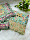 Pure Muslin Digital Printed Suit with Pure Chinnon Digital Printed Organza Border Dupatta