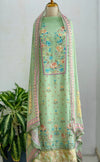 Pure Muslin Digital Printed Suit with Pure Chinnon Digital Printed Organza Border Dupatta