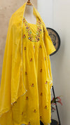 ✨ Pure Cotton Mirror Work Anarkali Set ✨