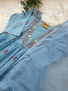 ✨ Pure Cotton Mirror Work Anarkali Set ✨