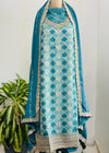 Premium Moga Silk Jacquard | Handwork Suit with Silk Georgette Dupatta