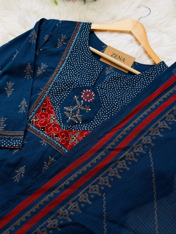 ✨ Pure Cotton Kurti Set Paired with Kota Doria Dupatta ✨