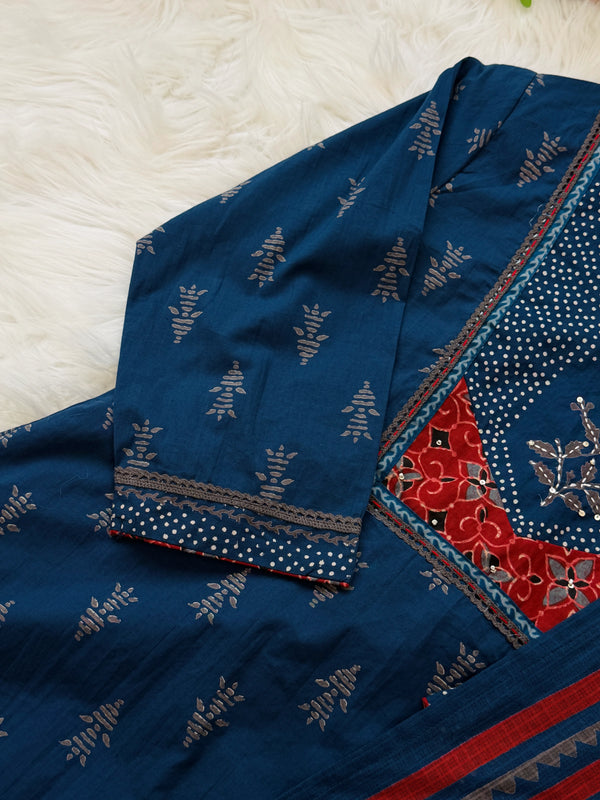 ✨ Pure Cotton Kurti Set Paired with Kota Doria Dupatta ✨