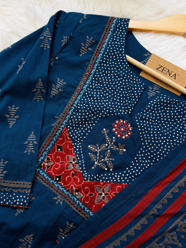✨ Pure Cotton Kurti Set Paired with Kota Doria Dupatta ✨