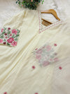 ✨ Pure Cotton V-Neck Embroidered Kurti Set ✨