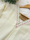 ✨ Pure Cotton V-Neck Embroidered Kurti Set ✨