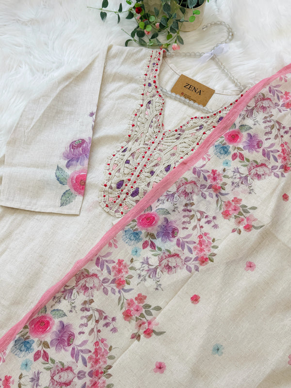 ✨ Linen Cotton Kurti Set ✨