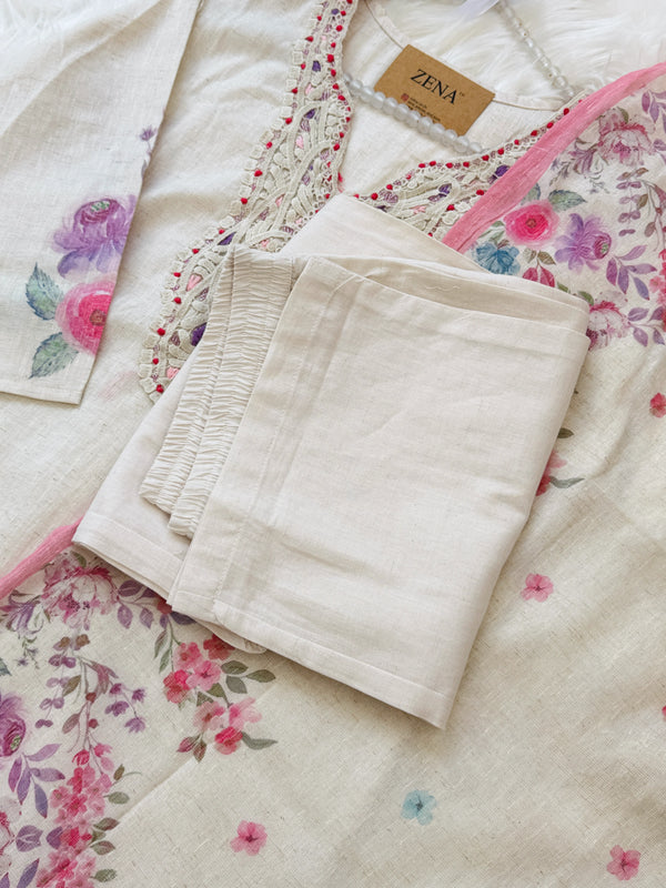 ✨ Linen Cotton Kurti Set ✨