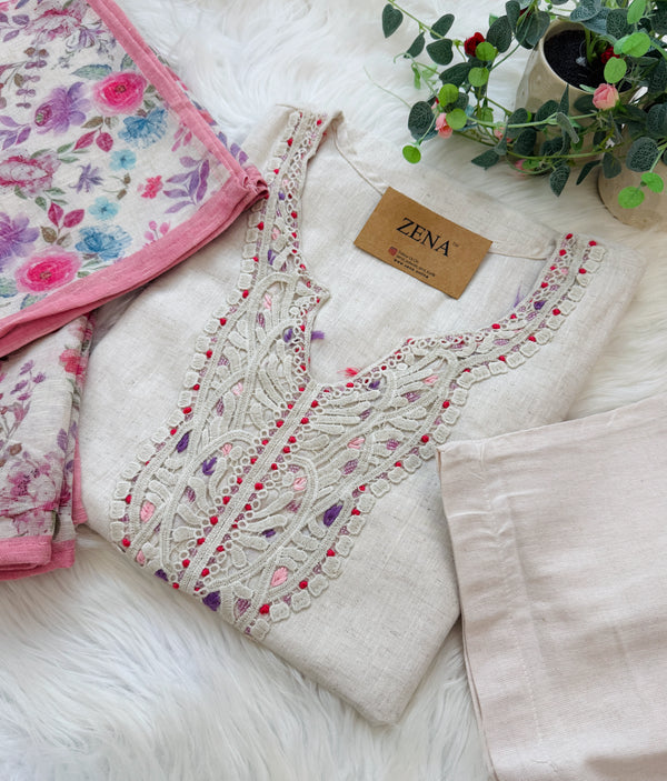 ✨ Linen Cotton Kurti Set ✨