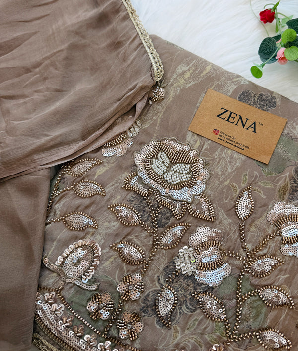 ✨ Pure Crepe Handwork Unstitched Suit ✨