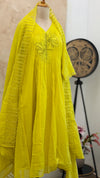 ✨ Glass Chanderi Anarkali Kurti Set ✨