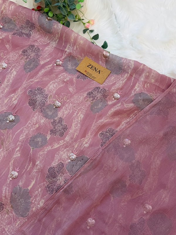 ✨ Pure Crepe Handwork Unstitched Suit ✨