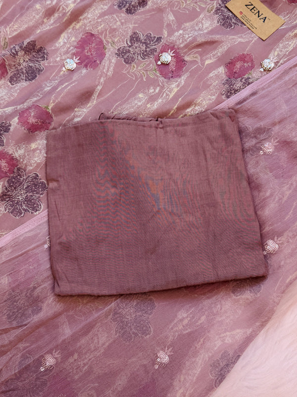 ✨ Pure Crepe Handwork Unstitched Suit ✨