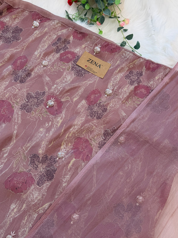 ✨ Pure Crepe Handwork Unstitched Suit ✨