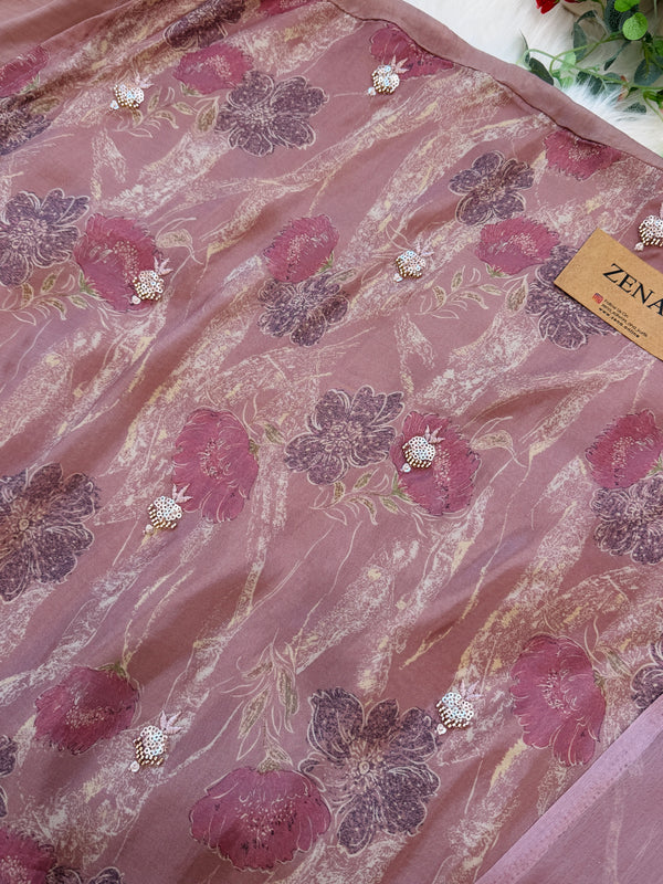 ✨ Pure Crepe Handwork Unstitched Suit ✨
