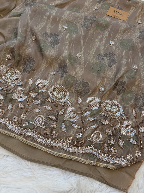 ✨ Pure Crepe Handwork Unstitched Suit ✨