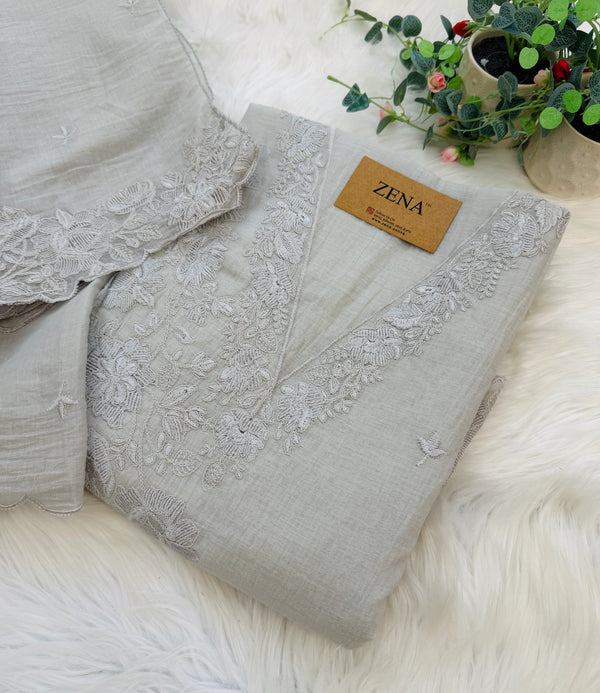 ✨ Mul Chanderi Embroidered Unstitched Suit ✨