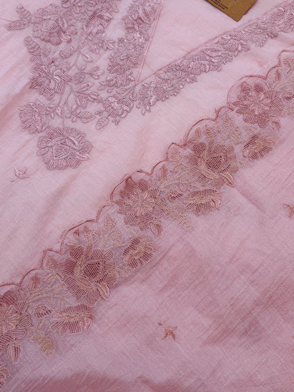 ✨ Mul Chanderi Embroidered Unstitched Suit ✨