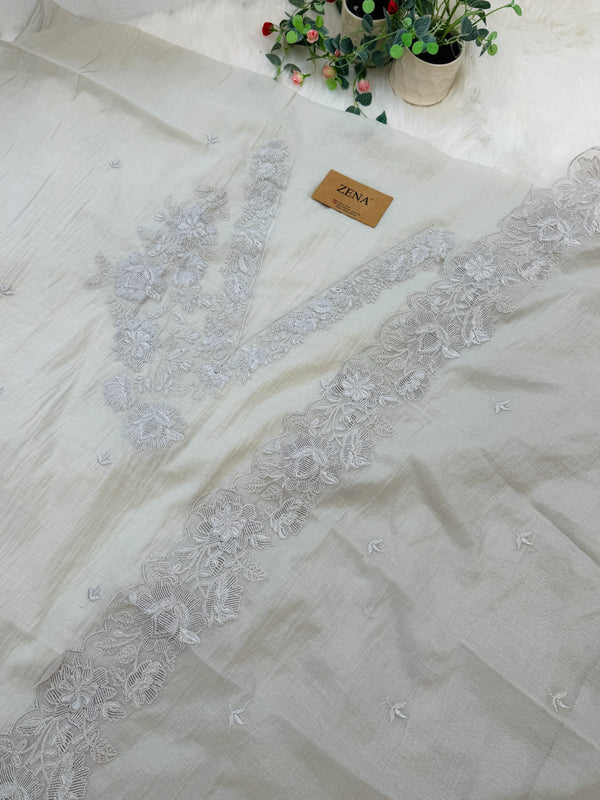 ✨ Mul Chanderi Embroidered Unstitched Suit ✨