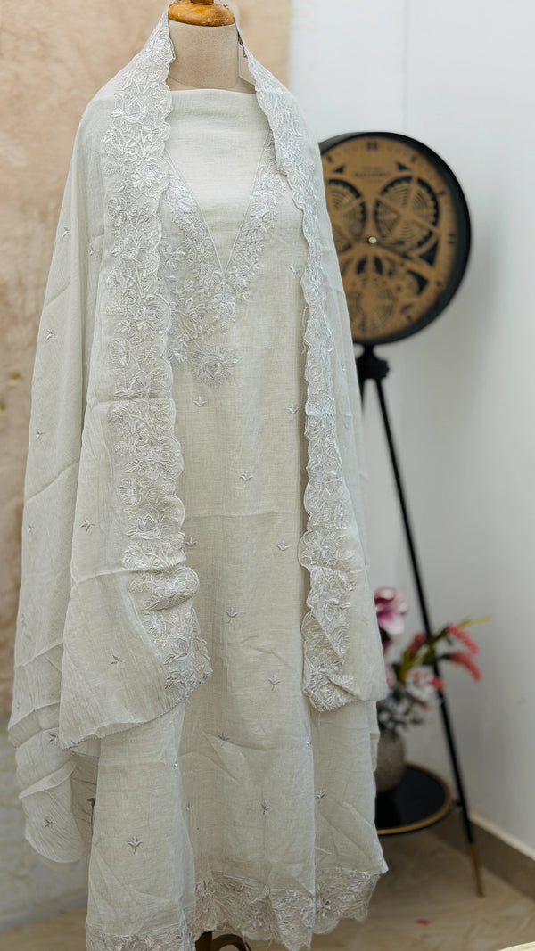 ✨ Mul Chanderi Embroidered Unstitched Suit ✨