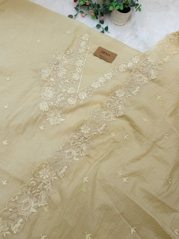 ✨ Mul Chanderi Embroidered Unstitched Suit ✨