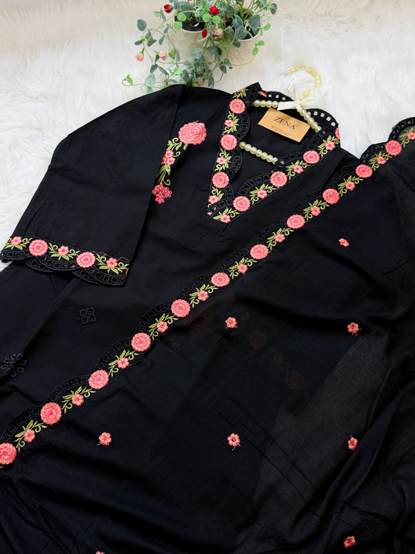 ✨ Pure Cotton Embroidered Kurti Set ✨