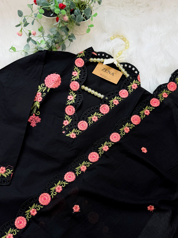 ✨ Pure Cotton Embroidered Kurti Set ✨