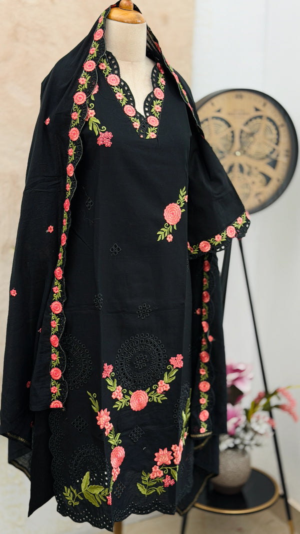✨ Pure Cotton Embroidered Kurti Set ✨