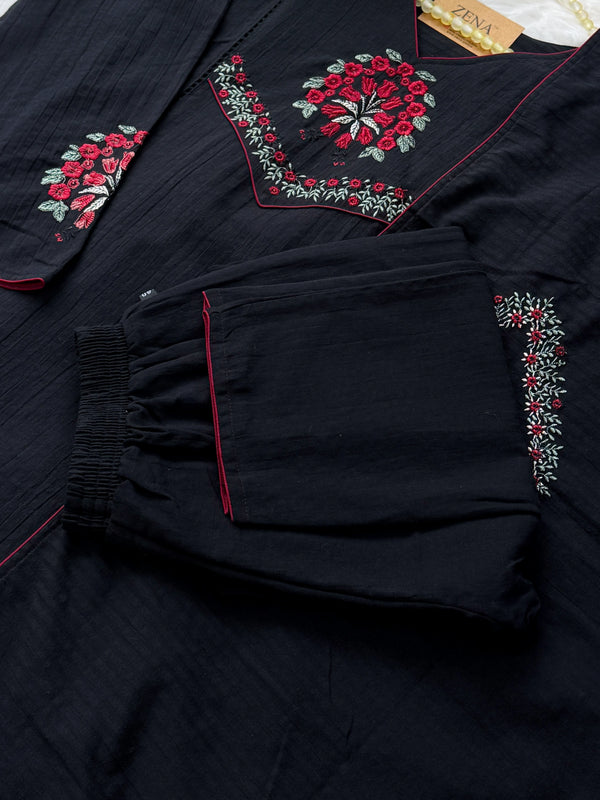 ✨ Imported Crushed Ready-to-Wear Embroidered Anarkali Set ✨