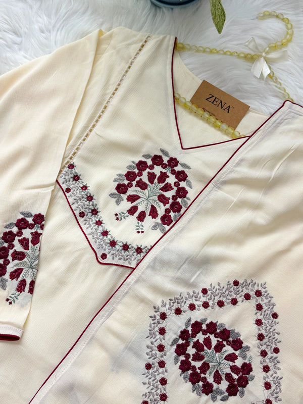 ✨ Imported Crushed Ready-to-Wear Embroidered Anarkali Set ✨