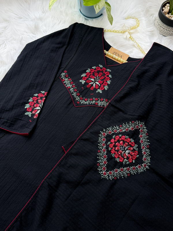 ✨ Imported Crushed Ready-to-Wear Embroidered Anarkali Set ✨
