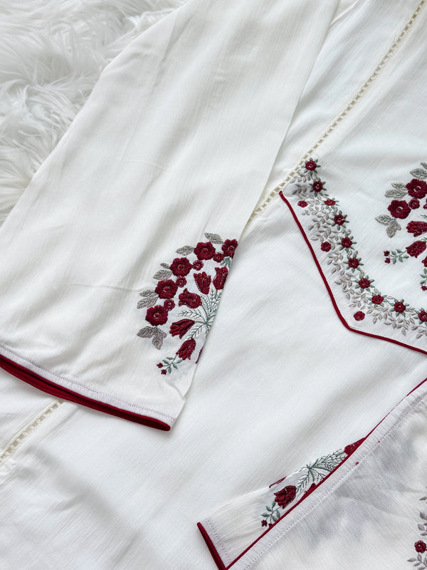 ✨ Imported Crushed Ready-to-Wear Embroidered Anarkali Set ✨