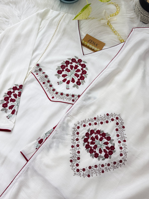 ✨ Imported Crushed Ready-to-Wear Embroidered Anarkali Set ✨