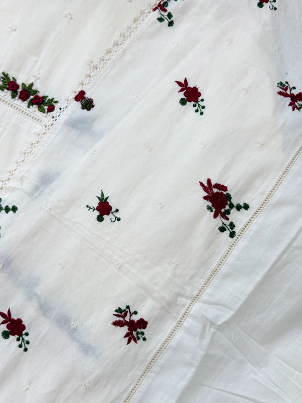 ✨ Pure Cotton Embroidered A-Line Kurti Set ✨