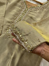 Premium Tissue Silk Hand Detailed Mirror Work Kurti Set with Organza Dupatta