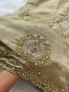 Premium Tissue Silk Hand Detailed Mirror Work Kurti Set with Organza Dupatta